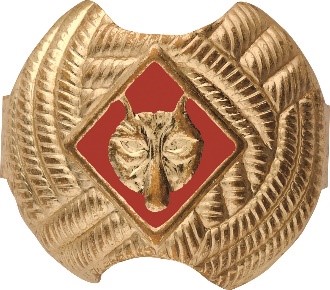 Red wolf neckerchief slide